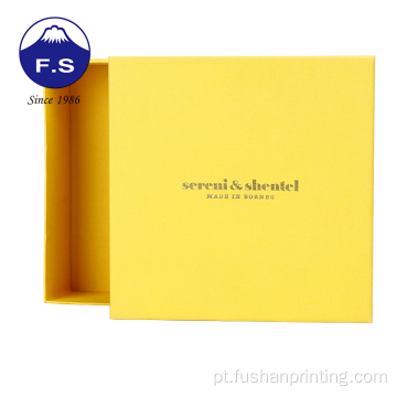 Caixas rígidas amarelas personalizadas com luxo de tampa